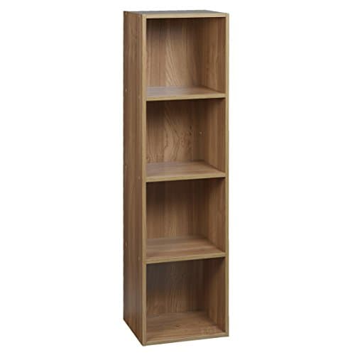 Image of URBN LIVING ® 1, 2, 3, 4 Tier Wooden Shelving Bookcase Storage Wood Shelf Unit (4 Tier, Oak)