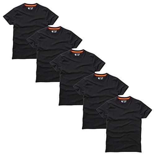 Image of Charles Wilson 5 Pack Plain Crew Neck T-Shirt (Medium, Plain Black)