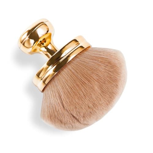 Image of Blusher Brush, Extra Large Rose Gold Self Tanning Brush, 3.5Inch Width Professional Foundation, Blusher, Bronzer and Curl Defining Brushs for Face and Body Effortless Application