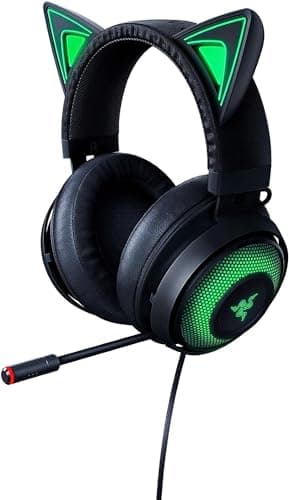 Image of Razer Kraken Kitty Edition - Gaming Headset (The Cat Ears USB Gaming Headset, Chroma Lighting, Wired for Cross-Platform Gaming, 50 mm Driver, 3.5 mm Cable with Line Controls) Black
