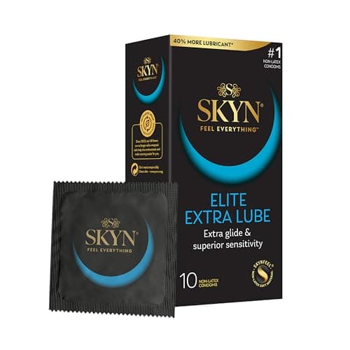 Image of SKYN Elite Extra Lube Condoms, Pack of 10 – Ultra-Thin, Lubricated Latex-Free Condoms with Extra-Silky Lubricant