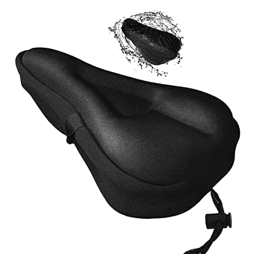 Image of YHT Gel Bike Seat Cover, Extra Soft and Comfortable Bicycle Seat Cushion, Water&Dust Resistant Bike Saddle Cover with Large Memory Foam and Gel Padding, for Indoor and Outdoor Bicycles, Black