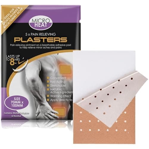 Image of 5 x Heat Pain Relief Patches – Warming Plasters for Muscle, Back & Joint Pain Relief, Sports Injuries & Cramps