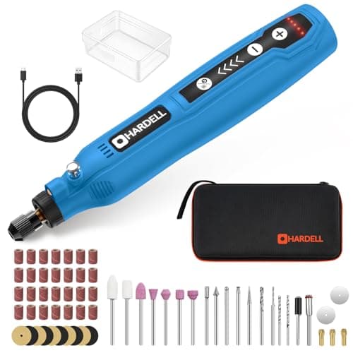 Image of HARDELL Cordless Rotary Tool Kit with 69 Accessories - 5-Speed Mini Power Tool, USB Rechargeable for Drilling, Sanding, Polishing, Engraving (DIY & Crafts)