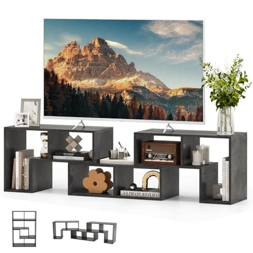 Image of CASART TV Stand for TVs up to 65”, Free Combination Media Entertainment Center 3PCS DIY Wooden TV Console Table, Modern TV Cabinet Home Office Storage Shelf Unit for Living Room Bedroom (Grey)