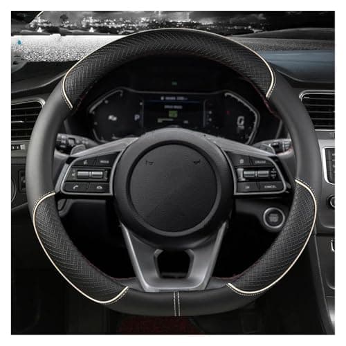 Image of ILWIYRHNL Microfiber Leather Car Steering Wheel Cover, for Hyundai Amica/Aslan/Atoz/Atos Prime/Avante Touring Sport Soft Breathable Anti-Slip Protector, Auto Interior Accessory,C-D