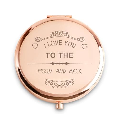 Image of Personalised Gifts for Women Girls, Unique Gift for Her Mom Wife Grandma, Custom Compact Mirror for Birthday, Mothers Day Basket Fillers