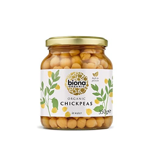 Image of Biona Organic Chick Peas in Water 350g, Pack of 6 - No Added Sugar, with Organic Sea Salt - Ideal for Homemade Houmous, Dahls & Stews - Vegan Protein - Non GMO