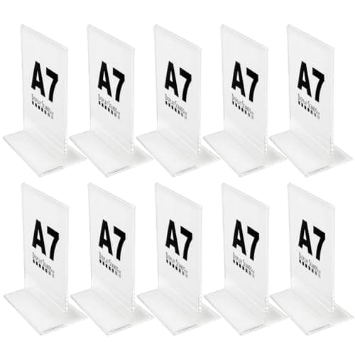 Image of DSL Acrylic Poster Menu Holder - Portrait, Double Sided, Table Display Stand, Sign Holder, Perspex Freestanding Menu Holder (SU-PDS) (10, A7)