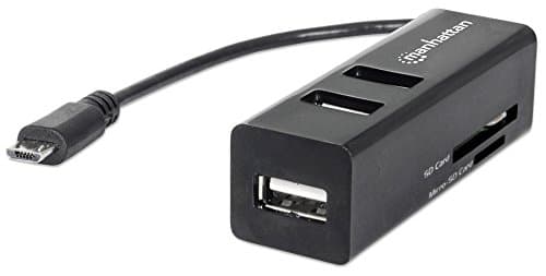 Image of Manhattan 406239 24-In-1 Black Card Reader (3-PORT, USB 2.0)