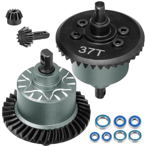 Image of BRCatWPark Front Rear 37T Differential Gear Upgrades Part for 1/10 Slash 4X4 (VXL)/Rustler 4X4 (VXL)/Stampede 4X4 (VXL)/Jato 4X4 (VXL) 4WD,XO-1,RC Steel #45 Diff Set Hop Ups,Titanium