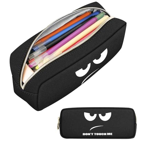 Image of FINPAC Pencil Case, Large Capacity Pencil Pouch with Zipper, Coin Pouch Cosmetic Bag Bible Pencil Box Office Stationery, Dont Touch