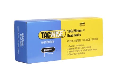 Image of Tacwise 0396 Galvanised Brad Nails Type 18G / 25 mm, Pack of 5,000