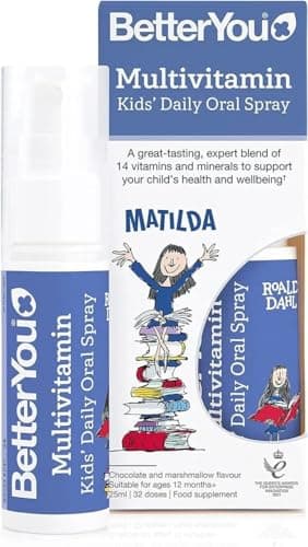 Image of BetterYou Multivitamin Kids Oral Spray, Vitamin Supplement, Sugar Free Chocolate and Marshmallow Flavour, 1-Month Supply, Tablets and Gummies Free Vitamin