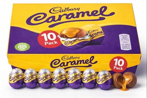 Image of 10 Packs Cadbury Easter Caramel Creme Egg Milk Chocolate Filled With Creamy Filling Chocolate, Cadburys Creme Eggs Caramel Eggs - Easter Egg Hunt, Kids Easter Eggs 10 x 32g