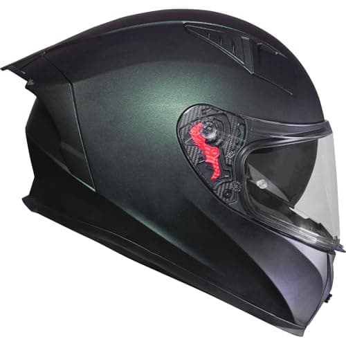 Image of Black Atom Motorcycle Helmet XL Matt Chameleon Green