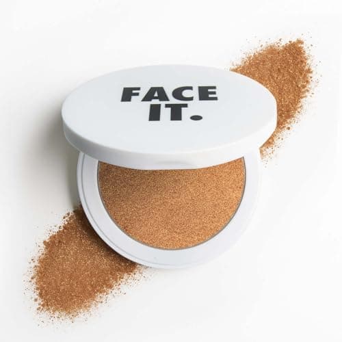Image of MOYOU LONDON Highlighter Bronzer Powder – Radiant Glow Bronzer with Shimmer Finish, Warm Golden Highlight & Bronzing Powder, Vegan, Blendable, Skin-Loving Formula, Caramel Kiss