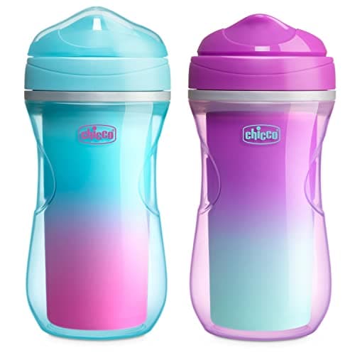 Image of Chicco Active Cup, Anti-Spill Cup, 266 ml, Learning Cup for Babies + 14 Months to Learn to Drink, with Chew-Resistant Nozzle and Thermal Bottle, BPA-, Random Assorted Pink