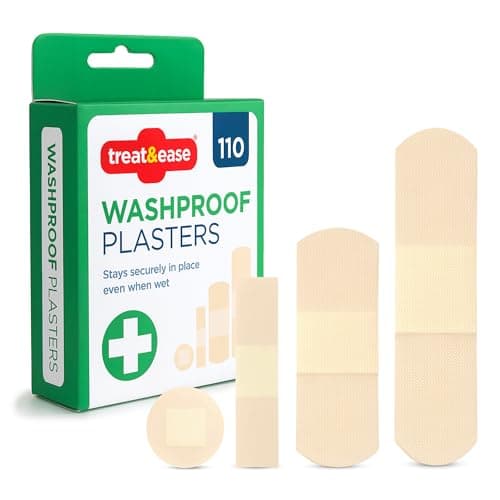 Image of SOL 110pcs Waterproof Plasters & Dressing Supplies – Assorted Sizes for Blisters, Wounds, & Cuts, Breathable Soft Cushioned Pads, Secure in Wet Conditions, Ideal for Active Use & First Aid Kit Refill