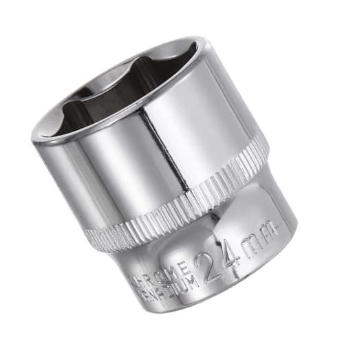 Image of Youzzei 24mm 3/8 Inch Square Drive Socket, 6 Point Metric Socket, Polishing Chrom Vanadium Alloy Steel 24mm Sockets 3/8" Drive for Car Repair Mechanical Maintenance Home Use