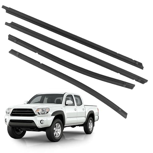Image of maXpeedingrods 4 PCS Weatherstrip Window Moulding Trim Seal Belt Set Compatible with Toyota Tacoma Double Cab 2005-2015, Replcae 68162-04050 68161-04050 68164-04020 68163-04020
