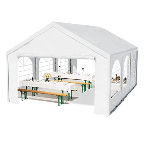 Image of 4x6 m Excellent Marquee with strong approx. 240g/m² PE tarpaulin, Party Tent with fully galvanised & bolted steelframe white