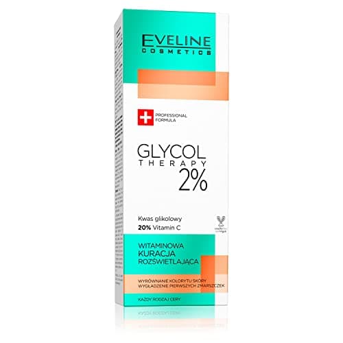 Image of Eveline Cosmetics Glycol Therapy Vitamin C 20% Radiance Boosting Serum with Glycolic Acid Complex, Anti-Aging & Hydrating Formula - 18 ML
