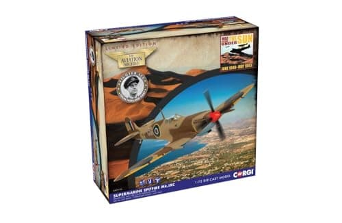 Image of Corgi AA29102 Supermarine Spitfire MkIXc, GC Colin Gray, Operation Husky July 1943 Model Airplane - Diecast Planes & Aircraft Models for Adults, Die Cast Plane, Toy Airplanes