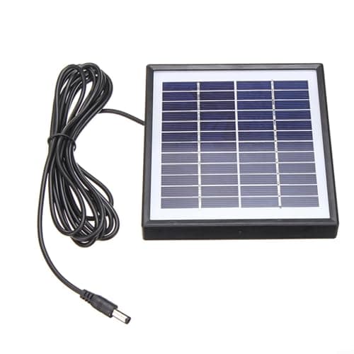 Image of 5W 12V Polycrystalline Solar Panel, 135X140x15mm Compact Charger, High-Efficiency 220MA Output with 300Cm Cable, for Garden Lights/DIY Projects, Ideal-for Off-Grid Power & Small DC Batteries