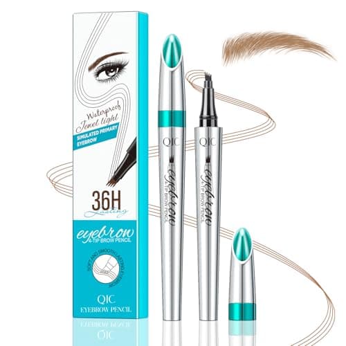 Image of Eyebrow Pencil, Waterproof Eyebrow Pen for Long Lasting Makeup, Highly Pigmented Smudge Proof, Lift Define Brows and Natural Fill Shape (Light brown)
