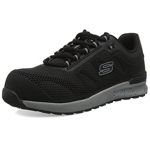 Image of Skechers Men's Bulklin Comp Toe Trainers, Black Textile Synthetic, 11 UK