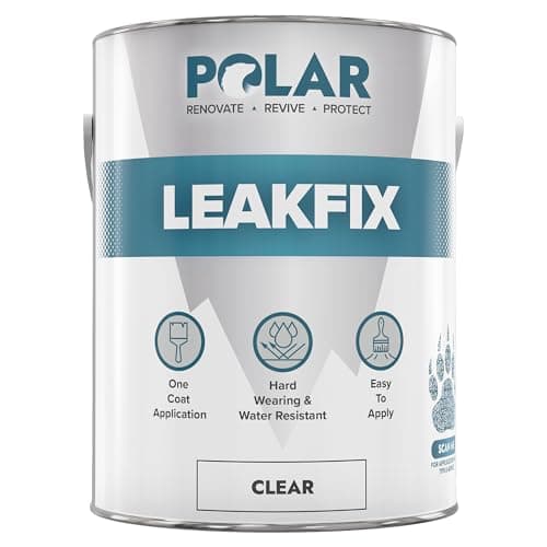 Image of Polar Leak Seal Paint - 2.5L, Clear - Waterproof Roof Sealant for Leaks & Cracks - Seals and Protects Roofs, Gutters, & Drainpipes from UV Damage - Easy One Coat Application