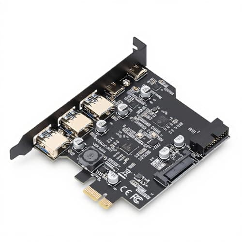 Image of PCIe to USB 3.2 Gen 1 Card with 5 Gbps Bandwidth 5 USB Ports (3 USB Type-A and 2 USB Type-C Ports), PCI Express Expansion Card for Win for Linux for OS X PC