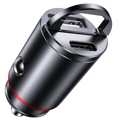 Image of 【Upgraded】 Car Charger USB C & USB Socket 12V [PD30W & QC3.0 30W] All Metal USB Car Cigarette Lighter Fast for RV Car Electronics Accessories for All Type of Smartphones