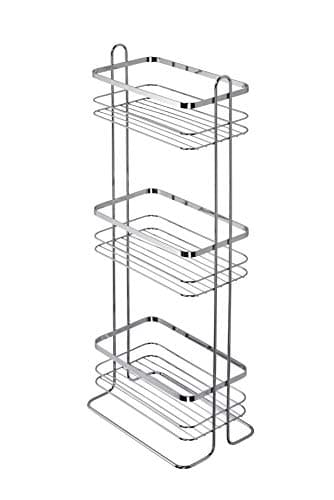Image of Croydex Bathroom Storage Three Tier Freestanding Storage Basket - Chrome Plated Bathroom Shelves & Organiser, Durable Steel, Space-Saving Design, 670x255x165mm, Fixtures & Fittings Included