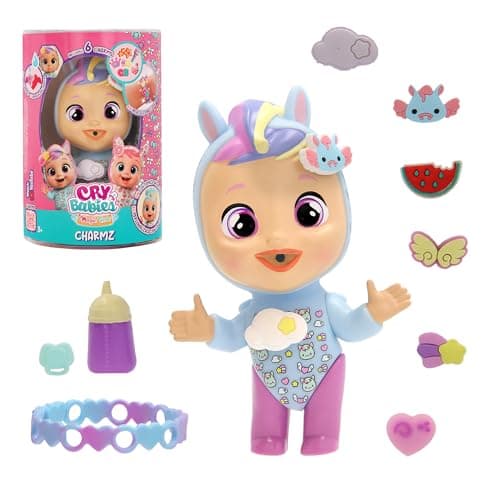 Image of Cry Babies Magic Tears Charmz Surprise Doll – Jenna – Mini Doll with 6 Charm Charms, Bracelet & Water-Crying Feature – Collectible Toy for Kids