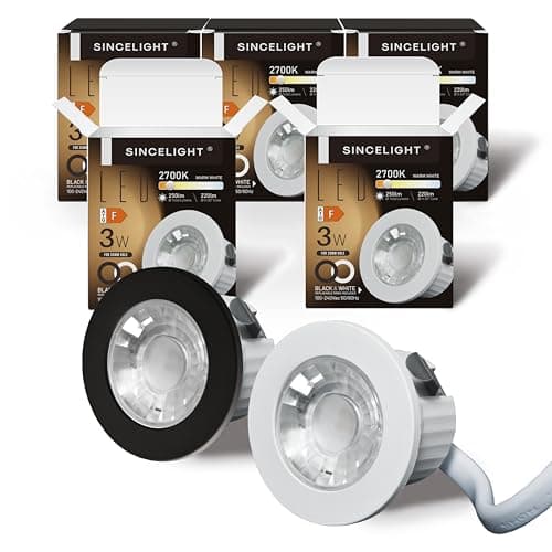 Image of SINCELIGHT MINI Recessed Spotlight,Small Downlight for 35-40mm Ceiling Hole,Cabinet,Showcase, MR11 Replacements,White and Black Ring Replaceable,IP65 Waterproof,Warm White 2700K,RA≈92,Pack of 5