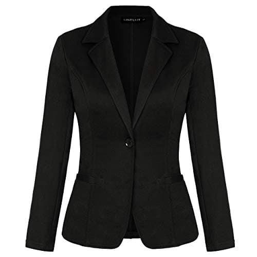Image of MINTLIMIT Women Clothing RS Womens Casual Basic Work Office Cardigan Tuxedo Blazer Jacket Open Front(Black,Size L)