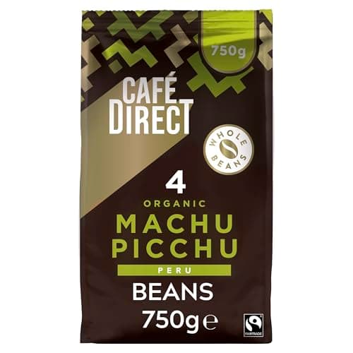 Image of Cafédirect Machu Picchu Coffee Beans, Medium-Dark Roast, Organic and Fairtrade, 100 Percent Arabica Coffee Beans, 750 g
