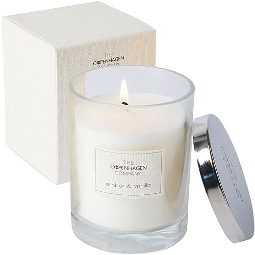 Image of Luxury Scented Candles Gifts for Women | Natural Wax Blend | 45 Hours Burn Time | The Copenhagen Company - Amber & Vanilla (7oz)