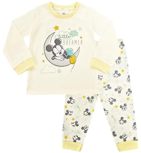 Image of Disney Baby Boy Mickey Mouse Pyjamas Little Dreamer Nightwear PJs (Mickey Mouse Little Dreamer, 12-18 Months)