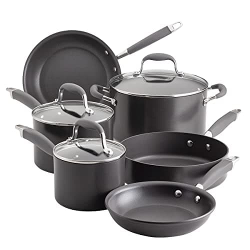 Image of Anolon Advanced Home Hard Anodized Nonstick Cookware/Pots and Pans Set, 9 Piece - Moonstone