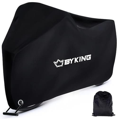 Image of Byking Bike Cover, Bicycle Cover for Outside Storage, 190T Bike Storage Outdoor Waterproof Bicycle Cover with Lock Holes, Anti-Rain, UV Bike Covers with Storage Bag for Mountain | Road Bike, Cycle
