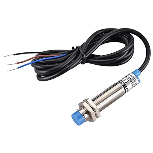 Image of Heschen M12 Inductive Proximity Sensor Switch, Non-shield Type, LJ12A3-4-Z/BY Detector, 4mm, 10-30 VDC, 200mA, PNP NO, 3 Wire, Magnetic Metal, IP67, Blue