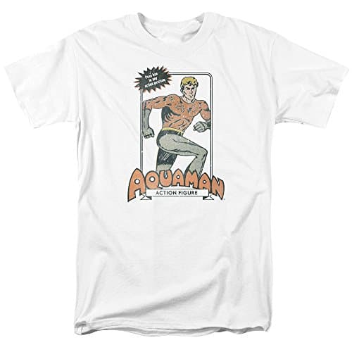 Image of DC Comics Men's Aquaman Short Sleeve T-Shirt, White, XXL