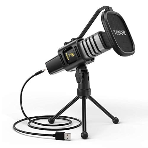 Image of USB Microphone, TONOR Cardioid Condenser Computer PC Mic with Tripod Stand, Pop Filter, Shock Mount for Gaming, Streaming, Podcasting, YouTube, Voice Over, Twitch, Compatible with Laptop Desktop, TC30
