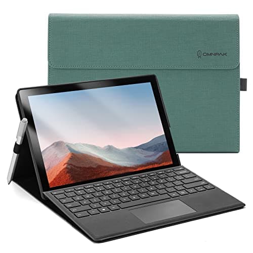 Image of Omnpak Case for Microsoft Surface Pro 7 Plus /7/6 /5/4 with Stylus Holder, Multiple Angle Polyester Slim Lightweight Cover, Compatible with Type Cover Keyboard (Not Include Keyboard)