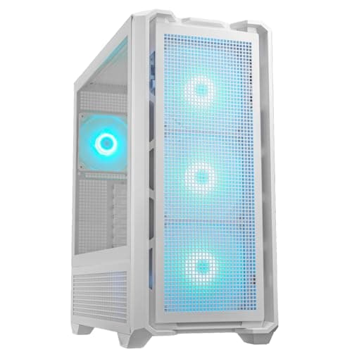 Image of COUGAR│MX600 RGB - Full Tower PC Gaming Case- High Performance - Omnidirectional ventilation - pre-installed 3x140mm PWM Fans - expand to 9 fans - 360mm water cooling - Black/White (White)