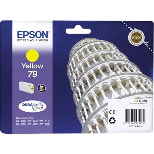 Image of Epson 79 Leaning of Pisa Yellow Genuine, Ink Cartridge DuraBrite Ultra, Standard