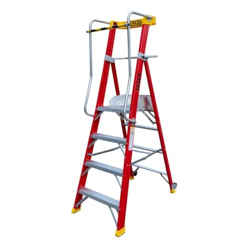 Image of Excel Electricians Fibreglass Podium Step Ladder 4 Tread 2.04m EN131-7